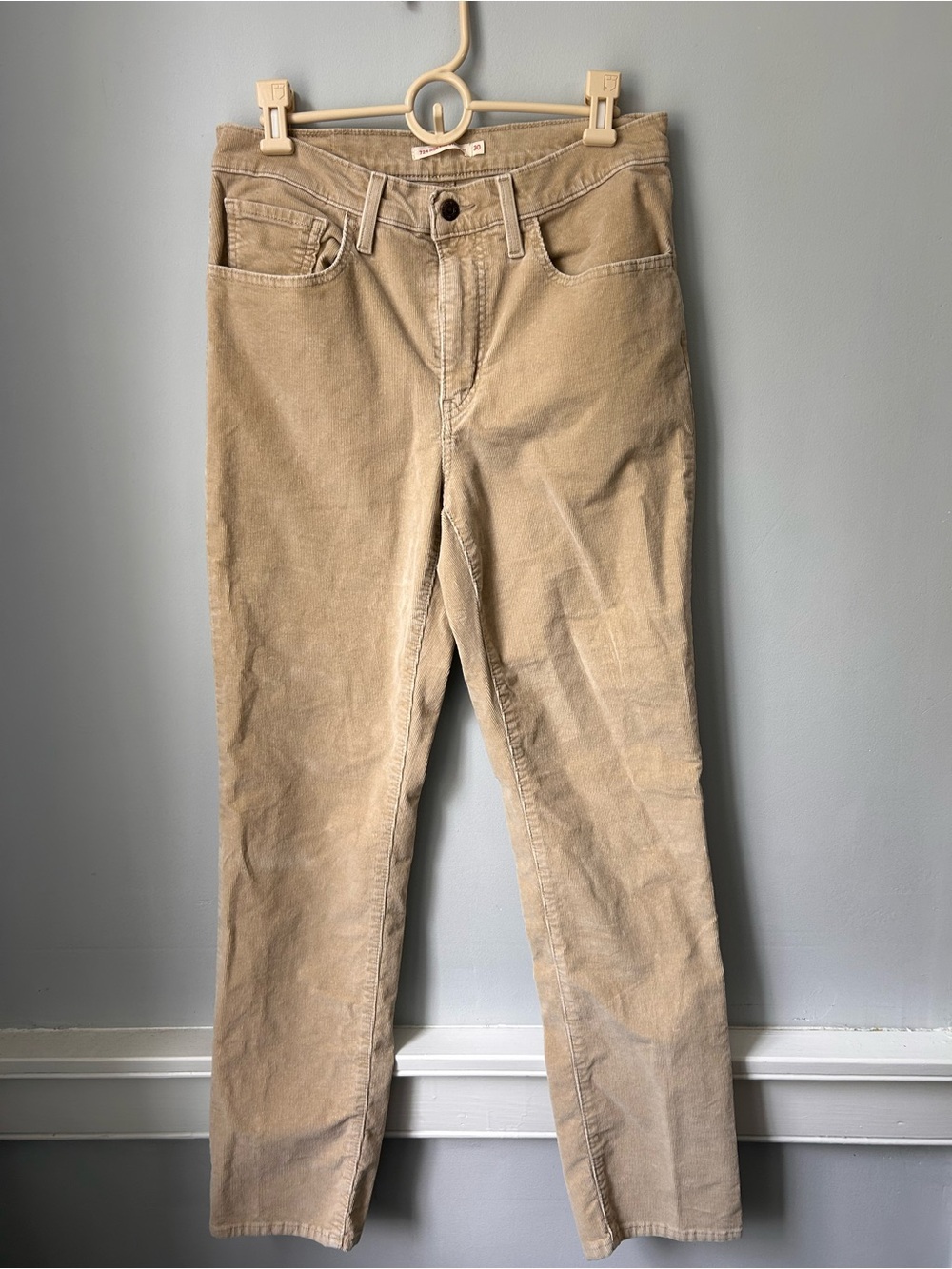 Levis 724 High Rise Straight Corduroy Pants Tan Beige‎ W30 L32 18883-0368